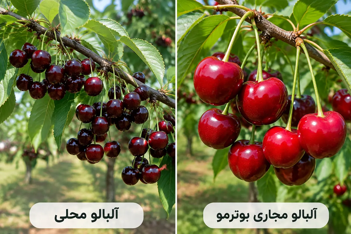 آلبالو محلی و مجاری بوترمو + مقایسه تناژ برداشت در هر هکتار
